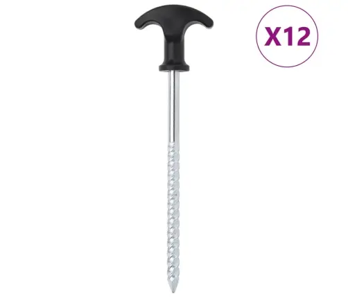 Telts Mietiņi, 12 Gab., 17 Cm, Ø7 Mm, Cinkots Tērauds Vidaxl