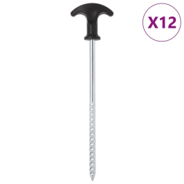 Telts Mietiņi, 12 Gab., 20 Cm, Ø7 Mm, Cinkots Tērauds Vidaxl