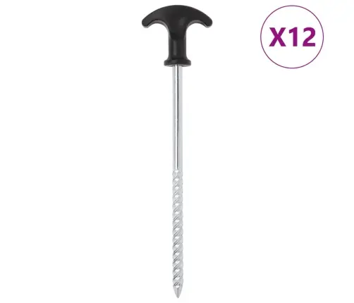 Telts Mietiņi, 12 Gab., 20 Cm, Ø7 Mm, Cinkots Tērauds Vidaxl