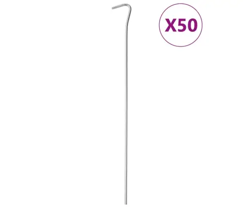 Palapinės Kaiščiai, 50Vnt., 30cm Skersmuo 4Mm, Plienas