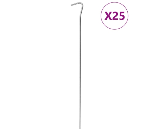 Telts Mietiņi, 25 Gab., 30 Cm, Ø4 Mm, Cinkots Tērauds Vidaxl