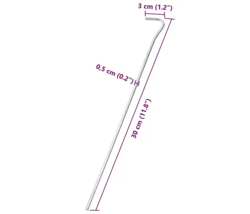 Telts Mietiņi, 25 Gab., 30 Cm, Ø5 Mm, Cinkots Tērauds Vidaxl