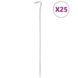 Telts Mietiņi, 25 Gab., 30 Cm, Ø7 Mm, Cinkots Tērauds Vidaxl