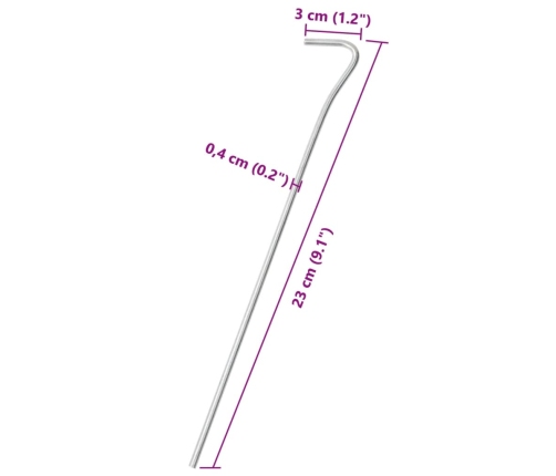 Telgivaiad 50 Tk, 23 Cm Ø4 Mm, Tsingitud Teras