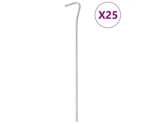 Telts Mietiņi, 25 Gab., 23 Cm, Ø4 Mm, Cinkots Tērauds Vidaxl