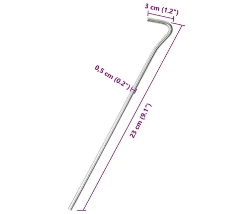 Telts Mietiņi, 50 Gab., 23 Cm, Ø5 Mm, Cinkots Tērauds Vidaxl