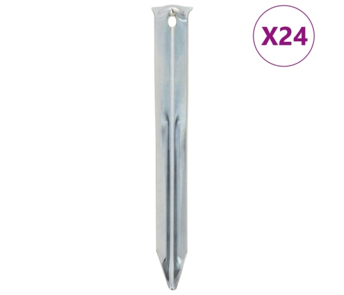 Telts Mietiņi, 24 Gab., 17 Cm, Ø20 Mm, Cinkots Tērauds Vidaxl