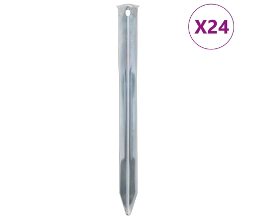 Telts Mietiņi, 24 Gab., 22 Cm, Ø20 Mm, Cinkots Tērauds Vidaxl