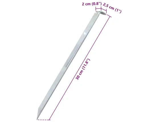 Telts Mietiņi, 24 Gab., 30 Cm, Ø20 Mm, Cinkots Tērauds Vidaxl
