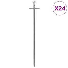 Telts Mietiņi, 24 Gab., 23 Cm, Ø6 Mm, Cinkots Tērauds Vidaxl