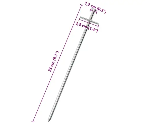 Telts Mietiņi, 24 Gab., 23 Cm, Ø6 Mm, Cinkots Tērauds Vidaxl