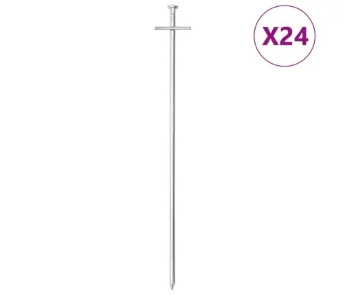 Telts Mietiņi, 24 Gab., 29,5 Cm, Ø6 Mm, Cinkots Tērauds Vidaxl