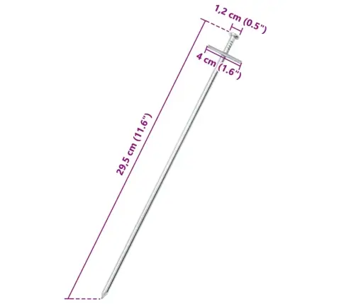 Telts Mietiņi, 24 Gab., 29,5 Cm, Ø6 Mm, Cinkots Tērauds Vidaxl