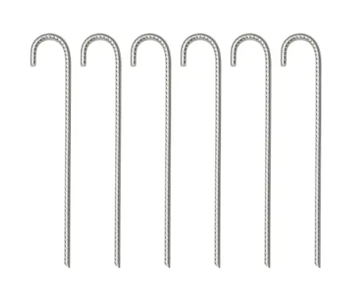 Telts Mietiņi, 6 Gab., 37 Cm, Ø10 Mm, Cinkots Tērauds Vidaxl