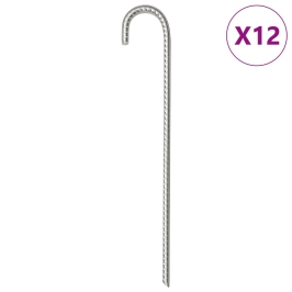 Telts Mietiņi, 12 Gab., 37 Cm, Ø10 Mm, Cinkots Tērauds Vidaxl