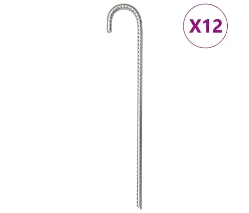 Telts Mietiņi, 12 Gab., 37 Cm, Ø10 Mm, Cinkots Tērauds Vidaxl