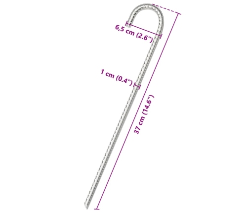 Telts Mietiņi, 12 Gab., 37 Cm, Ø10 Mm, Cinkots Tērauds Vidaxl