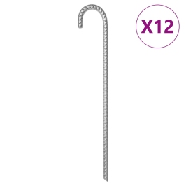 Telts Mietiņi, 12 Gab., 41,5 Cm, Ø12 Mm, Cinkots Tērauds Vidaxl