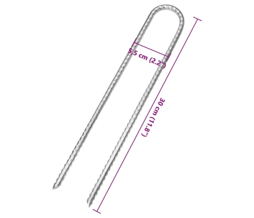 Telts Mietiņi, 6 Gab., 30 Cm, Ø7 Mm, Cinkots Tērauds Vidaxl