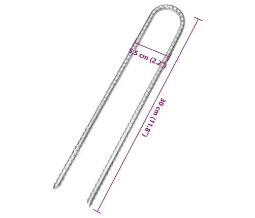 Telts Mietiņi, 12 Gab., 30 Cm, Ø7 Mm, Cinkots Tērauds Vidaxl
