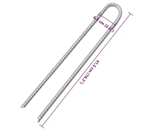 Telts Mietiņi, 6 Gab., 41,5 Cm, Ø12 Mm, Cinkots Tērauds Vidaxl