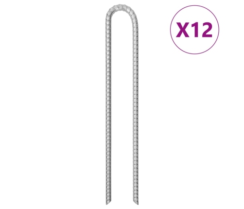 Telts Mietiņi, 12 Gab., V-Forma, 41,5Cm, Ø12Mm, Cinkots Tērauds Vidaxl