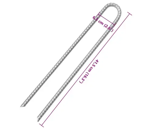 Telts Mietiņi, 12 Gab., V-Forma, 41,5Cm, Ø12Mm, Cinkots Tērauds Vidaxl