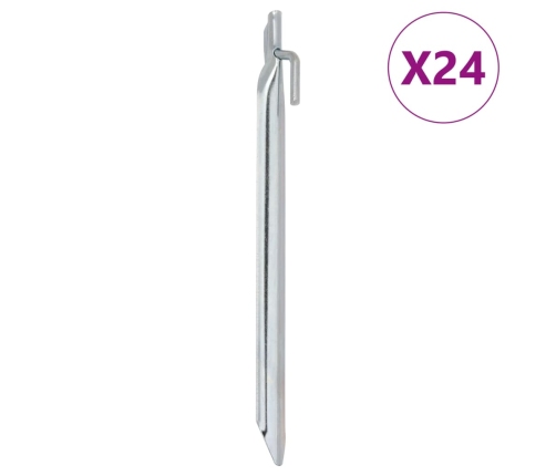 Telts Mietiņi, 24 Gab., V-Forma, 25 Cm, Ø20 Mm, Cinkots Tērauds Vidaxl