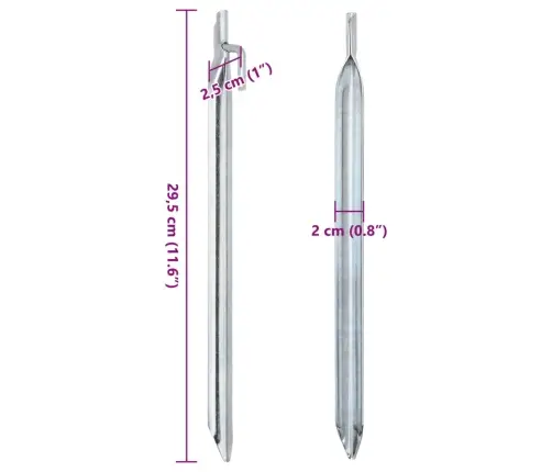 Telts Mietiņi, 24 Gab., V-Forma, 29,5Cm, Ø20Mm, Cinkots Tērauds Vidaxl