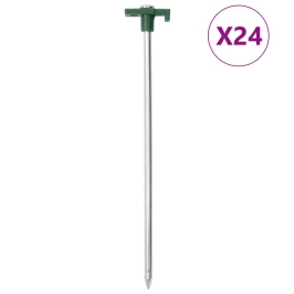 Telts Mietiņi, 24 Gab., 25 Cm, 7 Mm, Cinkots Tērauds Un Pp Vidaxl