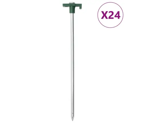 Telts Mietiņi, 24 Gab., 25 Cm, 7 Mm, Cinkots Tērauds Un Pp Vidaxl
