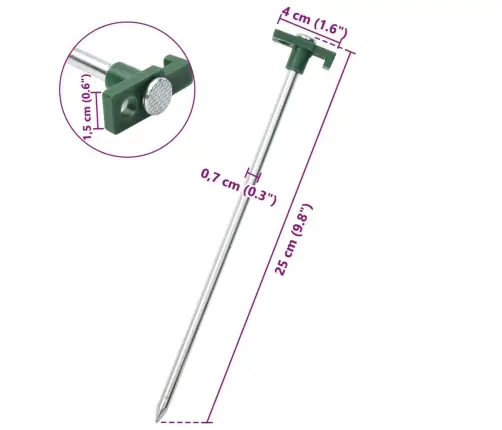 Telts Mietiņi, 24 Gab., 25 Cm, 7 Mm, Cinkots Tērauds Un Pp Vidaxl