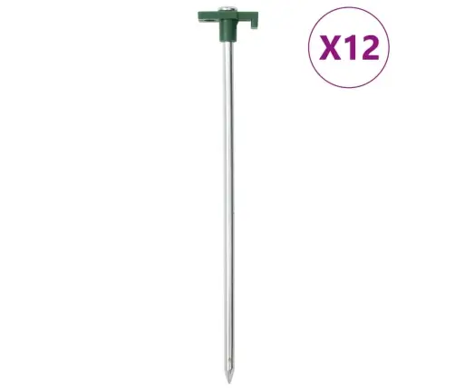 Telts Mietiņi, 12 Gab., 25 Cm, 7 Mm, Cinkots Tērauds Un Pp Vidaxl