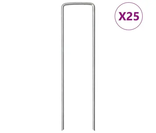 Zemes Mietiņi, 25 Gab., U-Forma, 15X35 Cm, Cinkots Tērauds Vidaxl