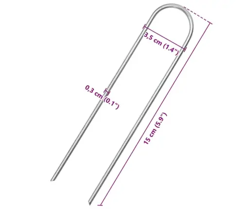 Žemėje Tvirtinami Kaiščiai, 25Vnt., 15X3,5cm Cinkuotas Plienas
