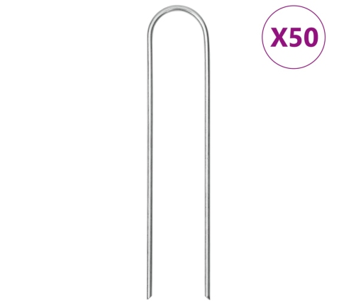 Zemes Mietiņi, 50 Gab., U-Forma, 15X3,5 Cm, Cinkots Tērauds Vidaxl