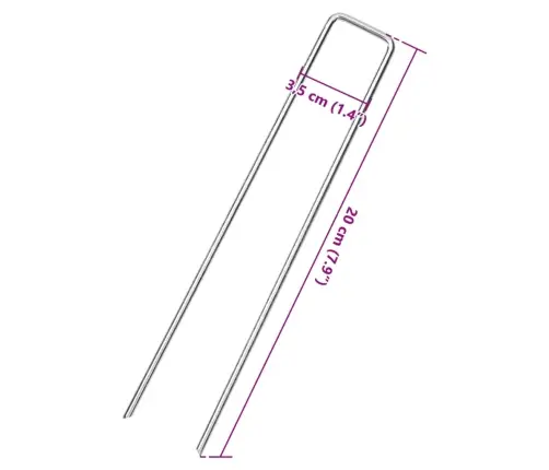 Zemes Mietiņi, 25 Gab., U-Forma, 20X3,5 Cm, Cinkots Tērauds Vidaxl