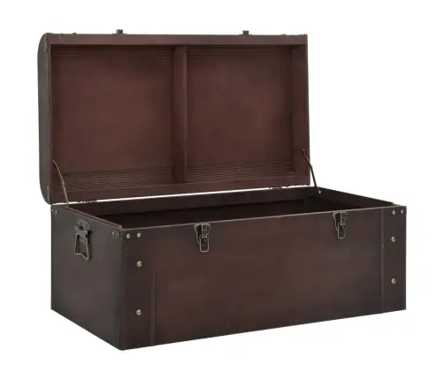 Dārgumu Lāde, Tumši Brūna, 79,5X39,5X39,5 Cm, Saplāksnis Vidaxl