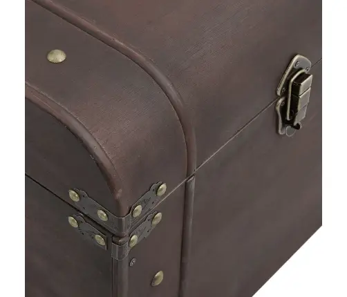 Dārgumu Lāde, Tumši Brūna, 79,5X39,5X39,5 Cm, Saplāksnis Vidaxl