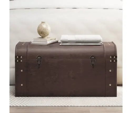 Dārgumu Lāde, Tumši Brūna, 79,5X39,5X39,5 Cm, Saplāksnis Vidaxl