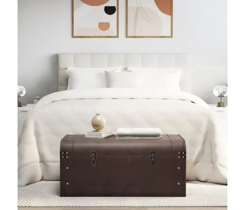 Dārgumu Lāde, Tumši Brūna, 90X50X39,5 Cm, Saplāksnis Vidaxl