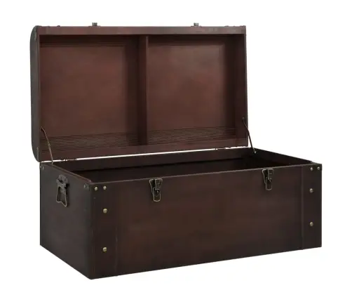 Dārgumu Lāde, Tumši Brūna, 90X50X39,5 Cm, Saplāksnis Vidaxl