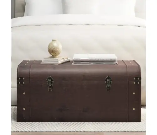 Dārgumu Lāde, Tumši Brūna, 90X50X39,5 Cm, Saplāksnis Vidaxl