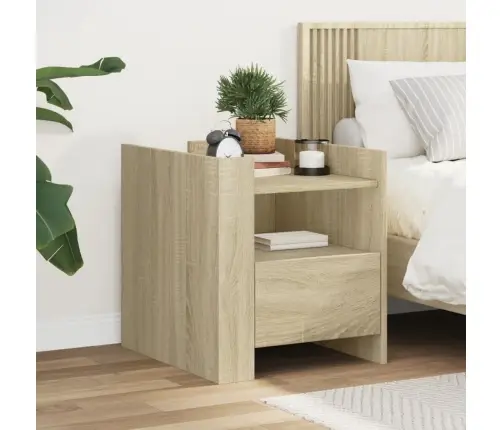 Naktinė Spintelė, Sonoma Ąžuolo, 45X50X50cm Apdirbta Mediena