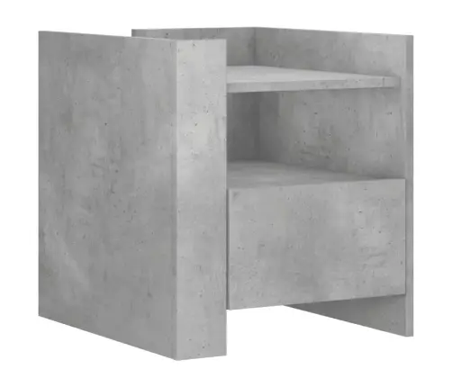 Naktsskapītis, Betona Pelēks, 45X50X50 Cm, Inženierijas Koks Vidaxl