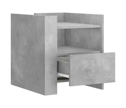 Naktsskapītis, Betona Pelēks, 45X50X50 Cm, Inženierijas Koks Vidaxl