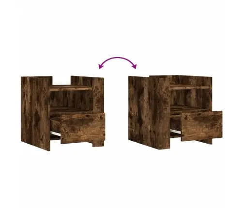 Naktsskapītis, Ozolkoka Krāsa, 45X50X50 Cm, Inženierijas Koks Vidaxl