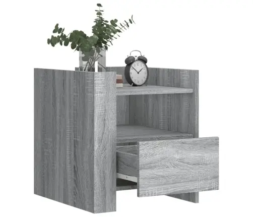 Naktsskapītis, Pelēka Ozolkoka, 45X50X50 Cm, Inženierijas Koks Vidaxl