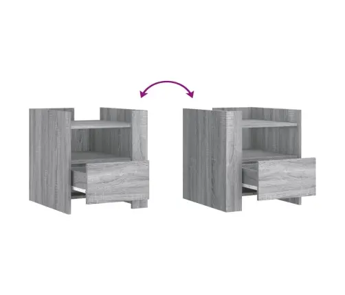 Naktsskapītis, Pelēka Ozolkoka, 45X50X50 Cm, Inženierijas Koks Vidaxl