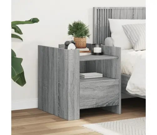 Naktsskapītis, Pelēka Ozolkoka, 45X50X50 Cm, Inženierijas Koks Vidaxl